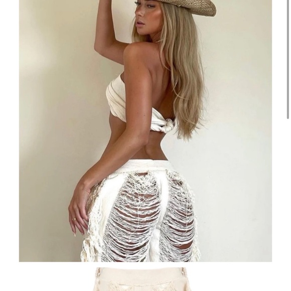 thrifts + threads handmade cream pants - Picture 4 of 4